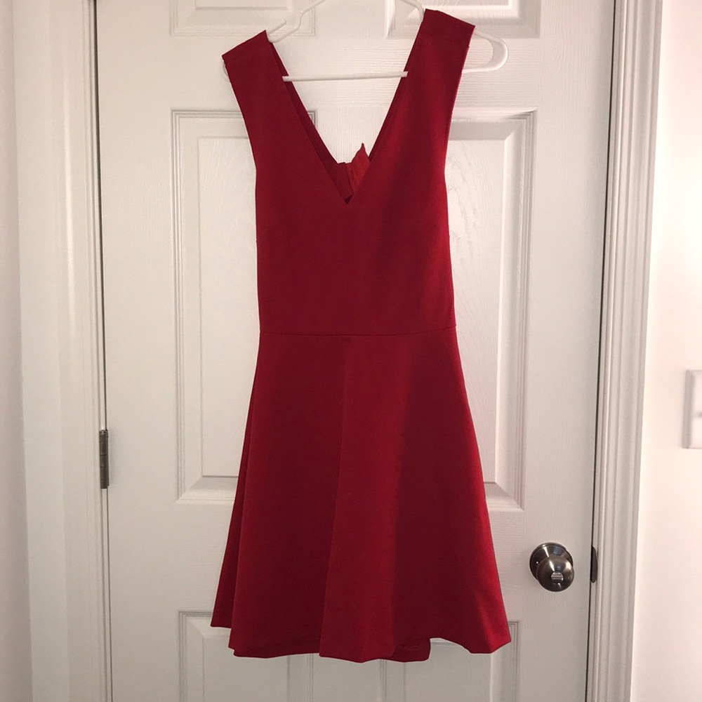 Red Sexy Open Back Mini Cocktail Dress